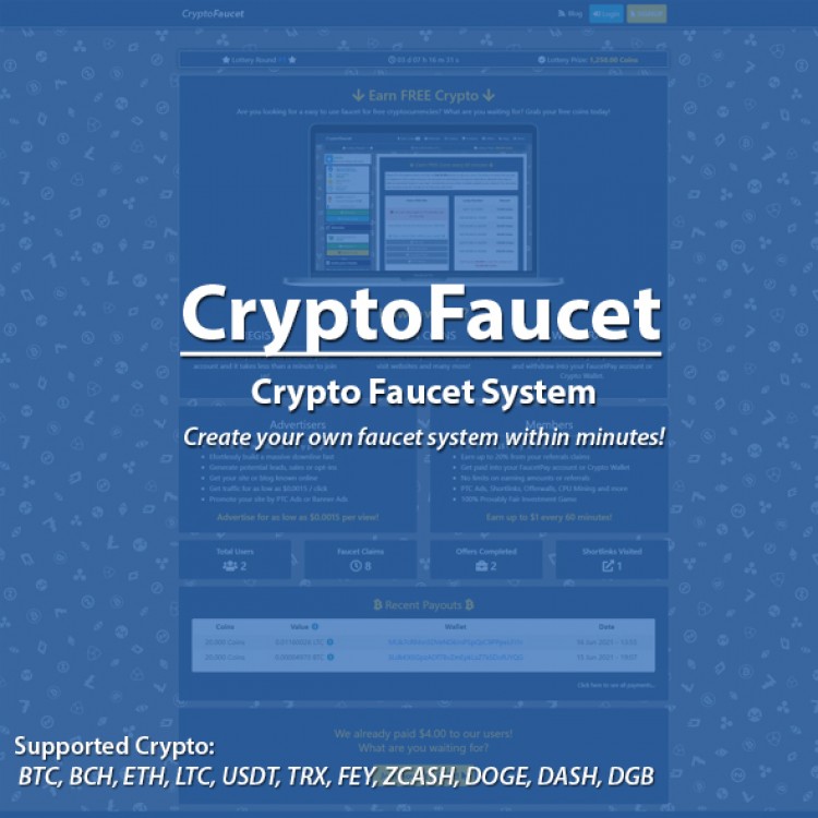 CryptoFaucet - Ultimate Multi Faucet System